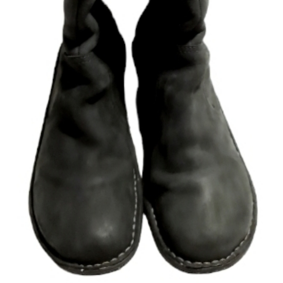 UGG Skylair Black Leather Knit Cuff  back Ties Wedge Heeled Boots Size US 9 - Picture 8 of 16